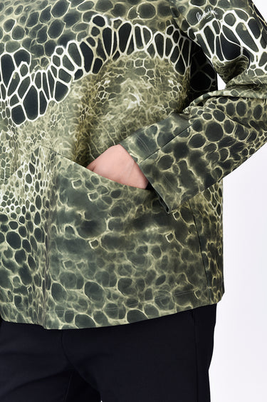 Relaxed Fit Sweatshirt with Seam Pockets & Microcell Print - Taupe - Genes Lecoanet Hemant