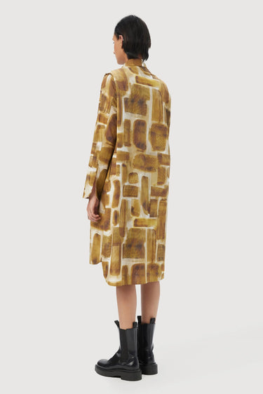 A-Line Shirt-Dress with Structured Pleated Shoulders - Genes Lecoanet Hemant