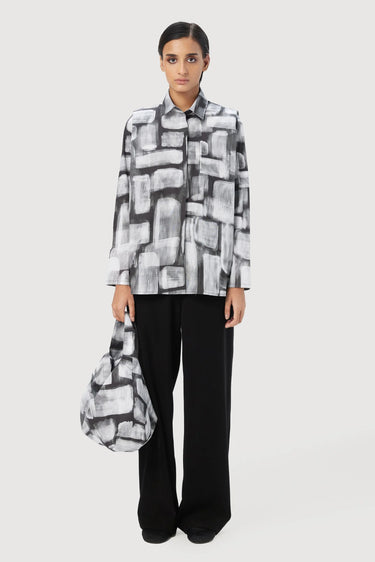 A-Line Shirt with Structured Pleated Shoulder - Genes Lecoanet Hemant