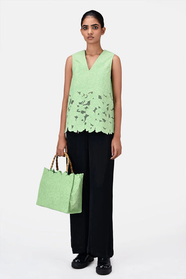 A-Line Sleeveless V-Neck Top - Genes Lecoanet Hemant
