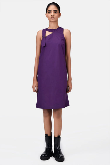 A-Line Top with Asymmetric Cross-Over Straps-Amethyst - Genes Lecoanet Hemant