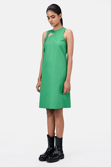 A-Line Top with Asymmetric Cross-Over Straps Spring Green - Genes Lecoanet Hemant
