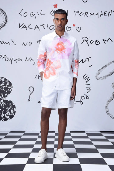 Anemone Flower Regular Fit Shirt- Coral - Genes Online Store