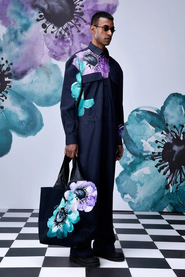 Anemone Flower Relax Fit Jumpsuit - Green - Genes Online Store