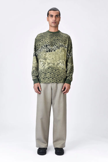 Banana Crepe Sweatshirt with Microcell Print - Genes Lecoanet Hemant