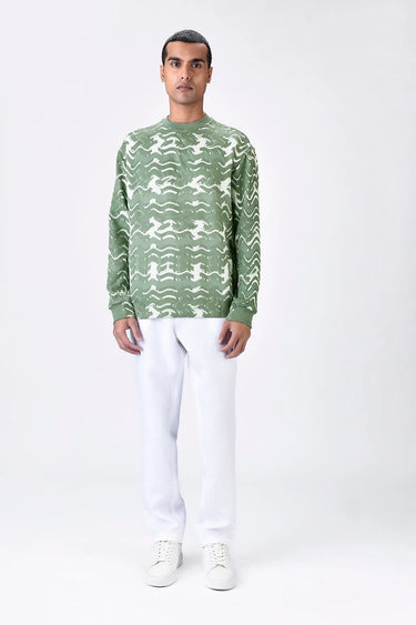 Banana Crepe Sweatshirt with Solar Flare Print - Genes Lecoanet Hemant