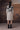 Lightweight beige brushstroke shirt dress styled for casual and workwear