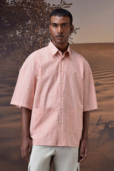 Beige Dot Pattern Shirt - Genes Online Store