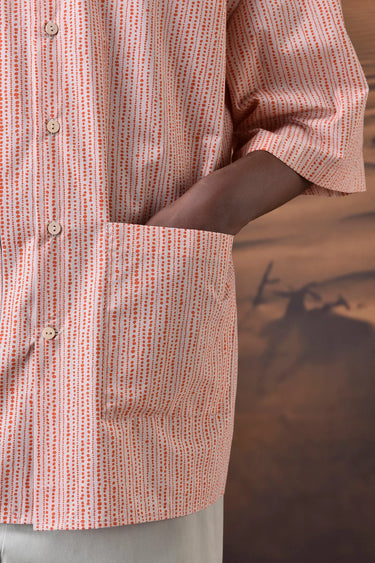 Beige Dot Pattern Shirt - Genes Online Store