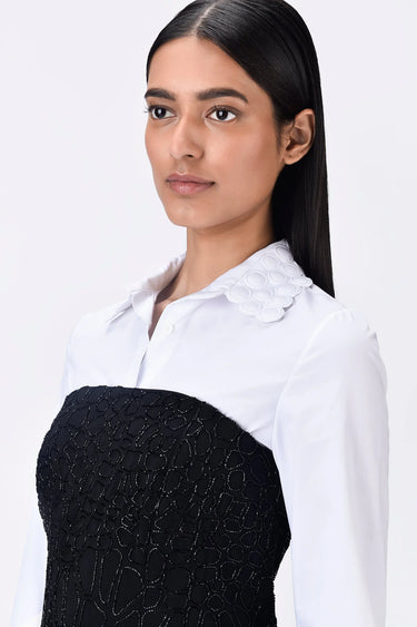 Black Crepe Corset Top