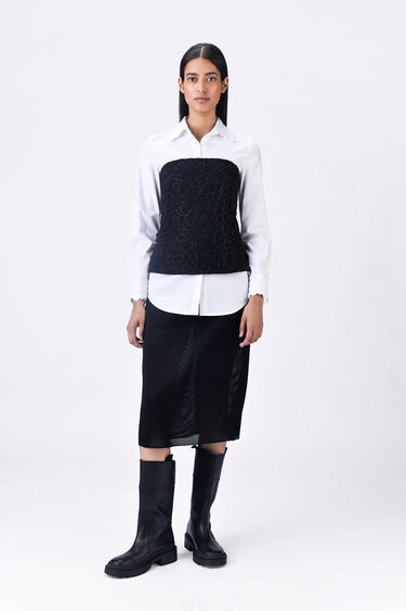 Black Crepe Corset Top