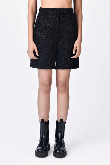 Black Crepe Shorts