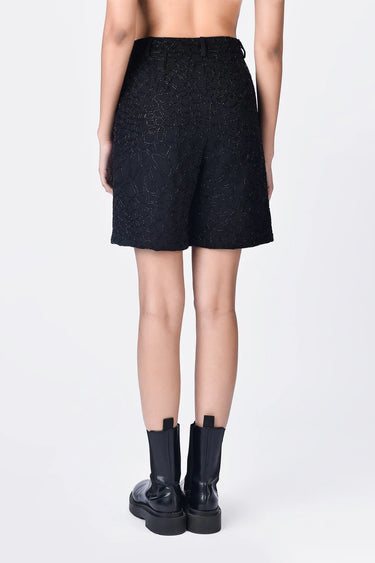 Black Crepe Shorts