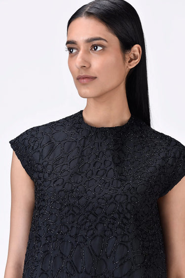 Black Giza Cotton Poplin Top