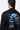 Black Poly Mesh Regular Fit Bomber with UV Flower Sticker