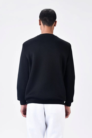 Black Poly Mesh Sweatshirt - Genes Lecoanet Hemant