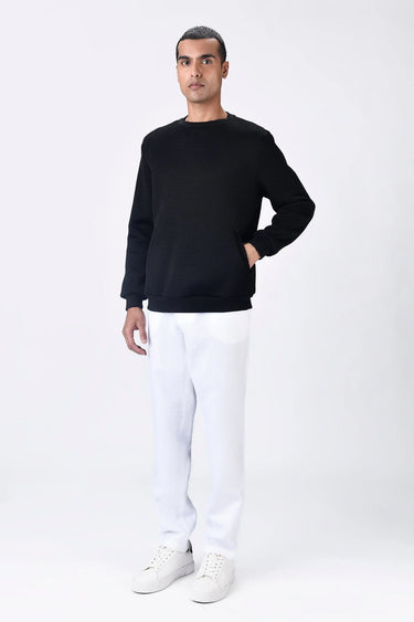 Black Poly Mesh Sweatshirt - Genes Lecoanet Hemant
