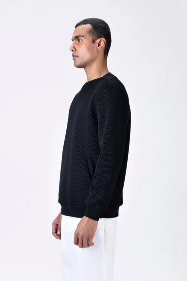 Black Poly Mesh Sweatshirt - Genes Lecoanet Hemant