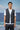 Black sleeveless vest for men with tailored fit and clean silhouette