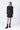 Black Satin Gather Dress