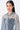 Blue Embroidered Tulle Relaxed Fit Hoodie Jacket