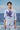 Blue striped blazer for men with notch lapel, modern tailored fit India