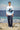 Blue and white shirt for men with relaxed fit and clean silhouette