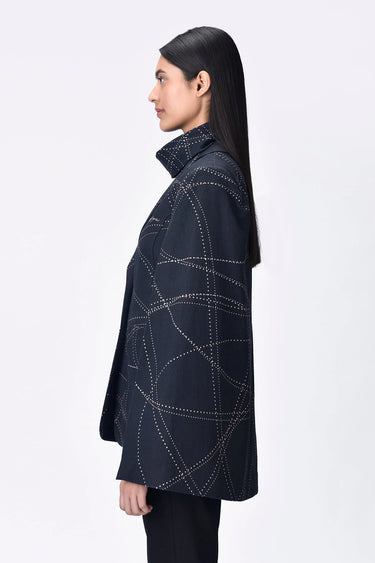 Cape Sleeve Linen Jacket Dotted Aurora Print - Genes Lecoanet Hemant