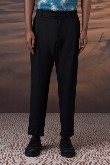 Charcoal Poly Viscose Check Trouser - Genes Online Store