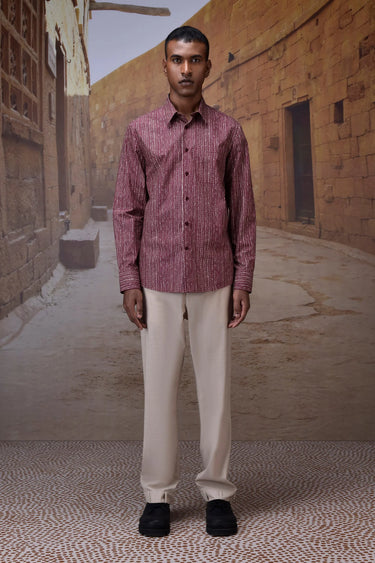 Cherry Lacquer Abstract Dot Shirt - Genes Online Store