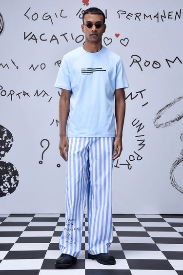 Chess Board Striped Relaxed Fit Trousers - Genes Online Store