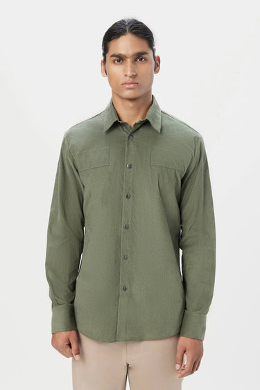 Classic Fit Button-Up Shirt with Detailed Seam Construction - Genes Lecoanet Hemant