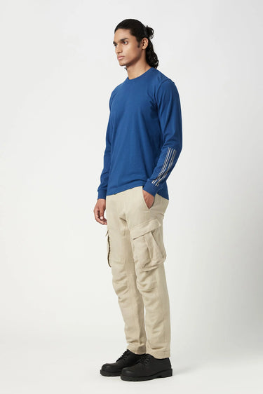 Classic Fit Full Sleeve T-Shirt with Line Print Placement - Genes Lecoanet Hemant
