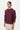 Classic Fit Sweatshirt with Brushed Logo Print Placement- Wine