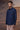 Classic navy poplin shirt in Giza cotton with structured silhouette for men