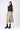 Clay Poly Wool A-Line Skirt with Overlapping Pleats