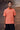 Coquelicot red cotton piqué polo T-shirt with micro-pattern texture for men