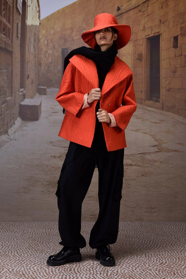 Coquelicot Quilted Silk Viscose Jacket - Genes Online Store