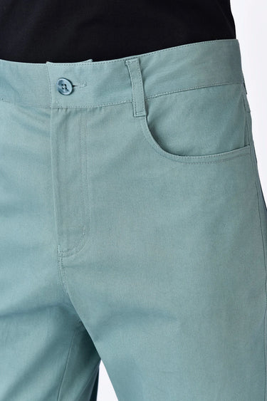 Cotton Heavy Twill Denim-Style Trousers Seafoam Blue - Genes Lecoanet Hemant