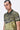 Cotton Pique Polo with Microcell Print & Contrast Collar - Clay Green - Genes Lecoanet Hemant