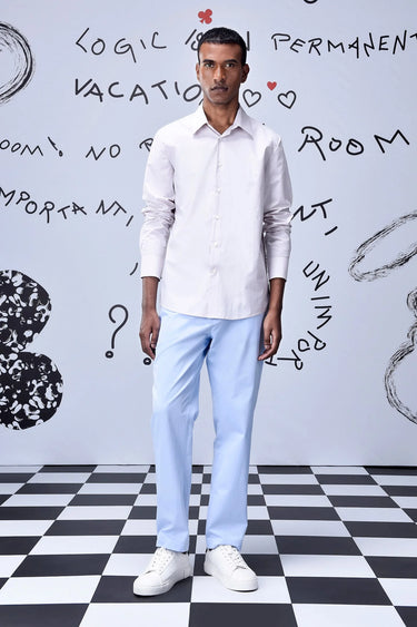 Cotton Poplin Regular Fit Shirt- Pearl Grey - Genes Online Store