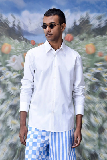 Cotton Poplin Regular Fit Shirt- White - Genes Online Store