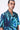 Cotton Poplin Shirt with UV Flower Print - Teal green - Genes Lecoanet Hemant