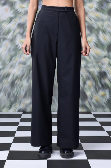 Cotton Twill Loose Fit Trouser - Black - Genes Online Store