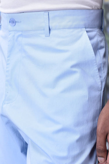 Cotton Twill Regular Fit Pants- Blue - Genes Online Store