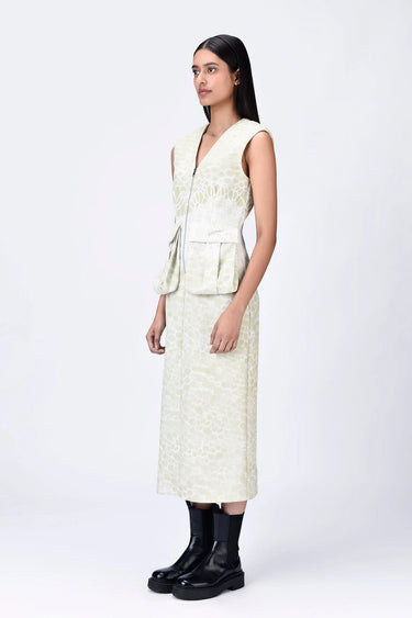 Crepe Microcell Print Dress - Clay - Genes Lecoanet Hemant