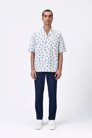 Cuban Collar Shirt with UV Flower Print - Genes Lecoanet Hemant