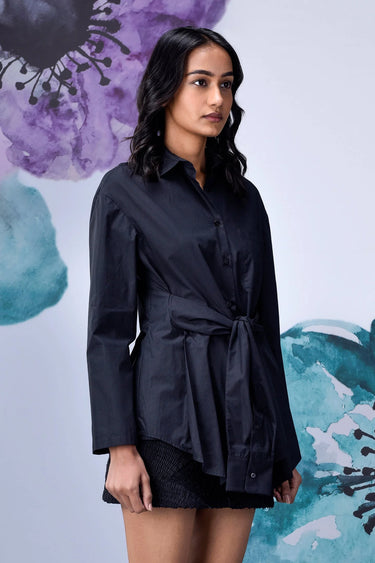 Deconstructed Regular Fit Shirt - Black - Genes Online Store