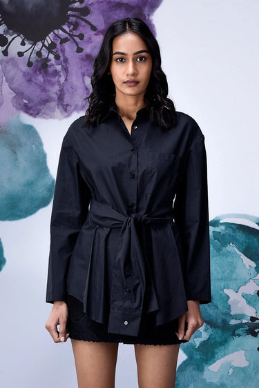 Deconstructed Regular Fit Shirt - Black - Genes Online Store