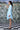Premium blue green stripe dress with contemporary styling